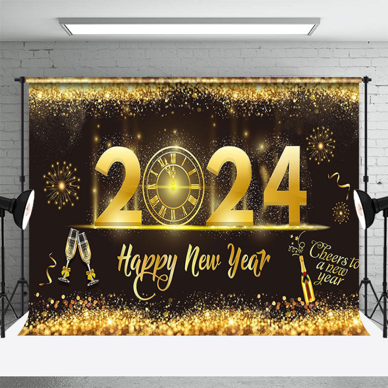 Aperturee - Glitter Golden Sequins Countdown New Year Backdrop