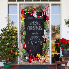 Aperturee - Glitter Happy New Year Merry Christmas Door Cover