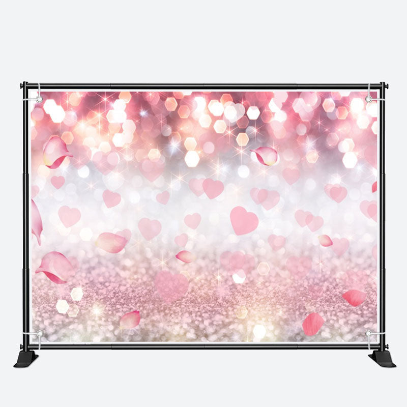 Aperturee - Glitter Heart Petal Bokeh Valentines Day Backdrop