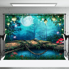 Aperturee - Glitter Pendant Night Forest Trunk Photo Backdrop