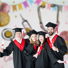 Aperturee - Glitter Pink Balloons Congrats Nurse Photo Backdrop