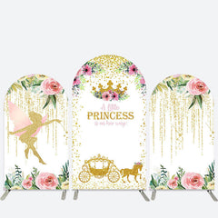 Aperturee Glitter Princess Floral Arch Backdrop Kit for Baby Shower