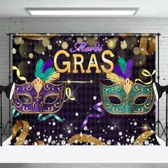 Aperturee - Glitter Purple Green Masquerade Mardi Gras Backdrops