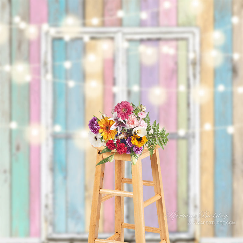 Aperturee - Glitter Rainbow Color Door And Wall Photo Backdrop