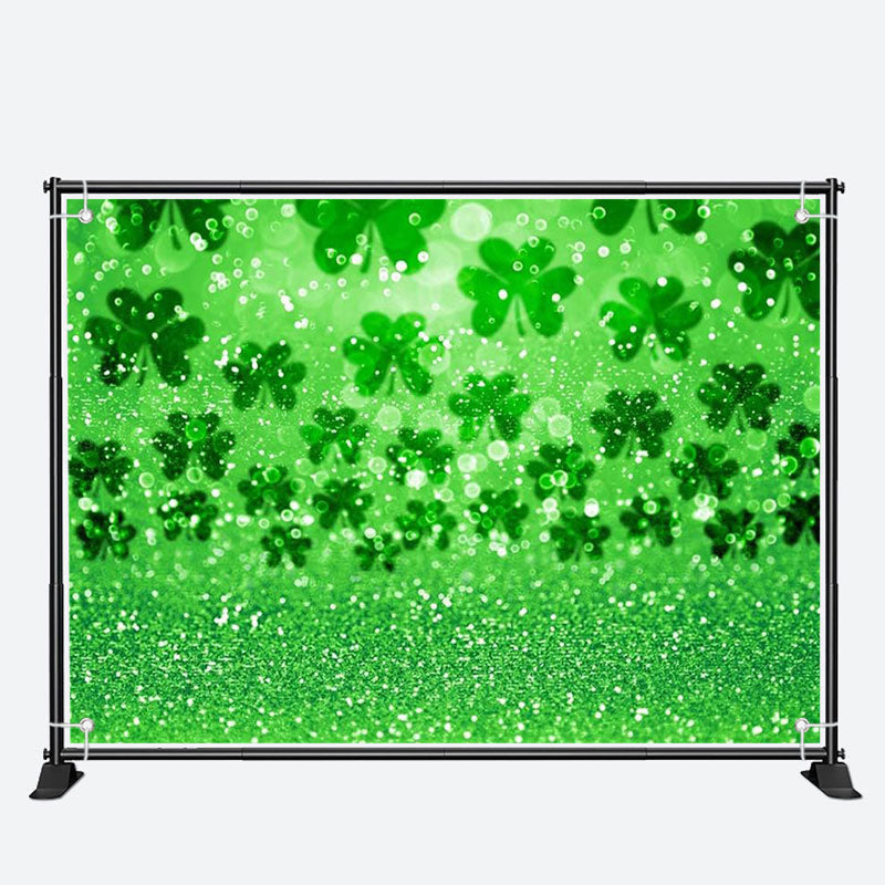 Aperturee - Glitter Repeat Clover Bokeh St Patricks Day Backdrop