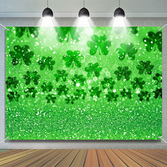 Aperturee - Glitter Repeat Clover Bokeh St Patricks Day Backdrop