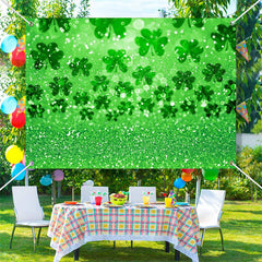 Aperturee - Glitter Repeat Clover Bokeh St Patricks Day Backdrop