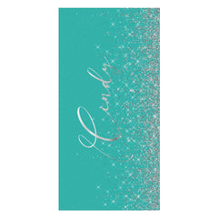 Aperturee - Glitter Silver Custom Name Summer Beach Towel