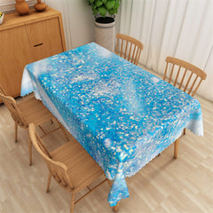 Aperturee - Glitter Spar Sea Blue Color Rectangle Tablecloth