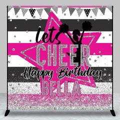 Aperturee - Glitter Stripe Star Cheer Up Custom Birthday Backdrop