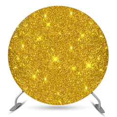 Aperturee Glowing Gold Spark Simple Round Birthday Backdrop