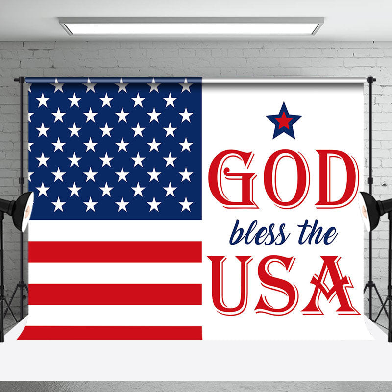 Aperturee - God Bless The Usa Flag Independence Day Backdrop