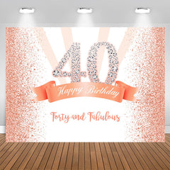 Aperturee - Gold and Pink Dots Happy 40th Birthday Party Backdrop