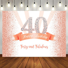 Aperturee - Gold and Pink Dots Happy 40th Birthday Party Backdrop