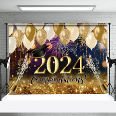 Aperturee - Gold Balloon Sparkling Champagne Graduation Backdrop