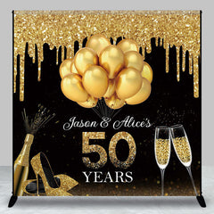 Aperturee - Gold Balloons Custom 50 Years Anniversary Backdrop