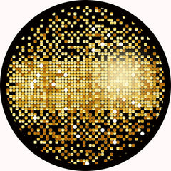 Aperturee Gold Black Glitter Round Backdrops for Birthday