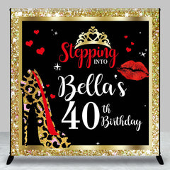 Aperturee - Gold Black Stepping Into Custom Birthday Backdrop