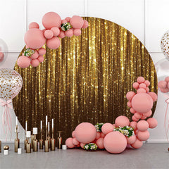 Aperturee Gold Bokeh Glitter Bright Round Happy Birthday Backdrop