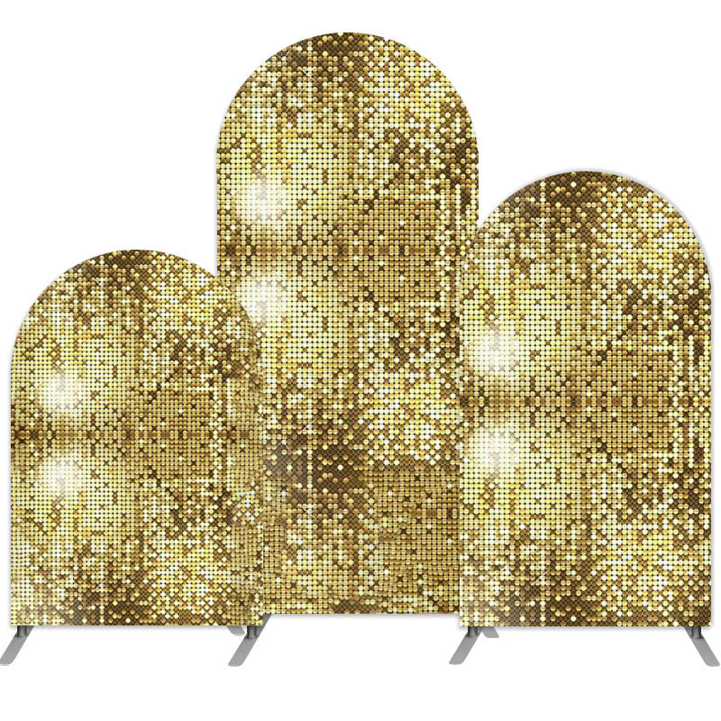 Aperturee Gold Bokeh Glitter Double Sided Party Arch Backdrop Kit