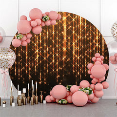 Aperturee Gold Bright Star Round Black Birthday Party Backdrop