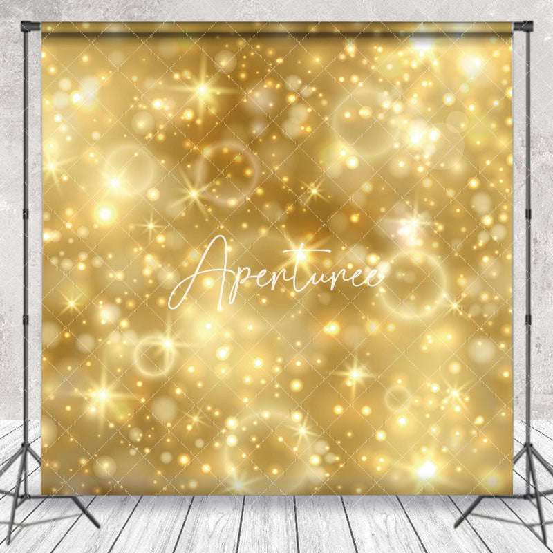 Aperturee - Gold Bubbles Sparkle Bokeh Backdrop For Photo Booth