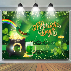 Aperturee - Gold Coin Beer Green Clover St Patricks Day Backdrop