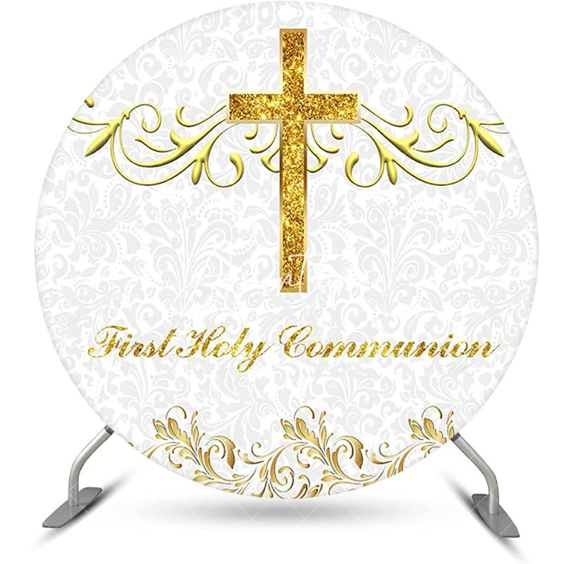 Aperturee - Gold Cross First Holy Communion Baptism Backdrop