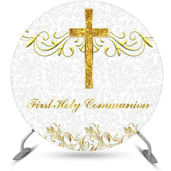 Aperturee - Gold Cross First Holy Communion Baptism Backdrop