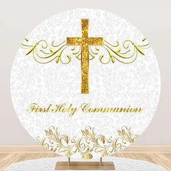 Aperturee - Gold Cross First Holy Communion Baptism Backdrop