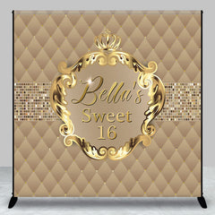 Aperturee - Gold Crown Custom Name Sweet 16 Birthday Backdrop