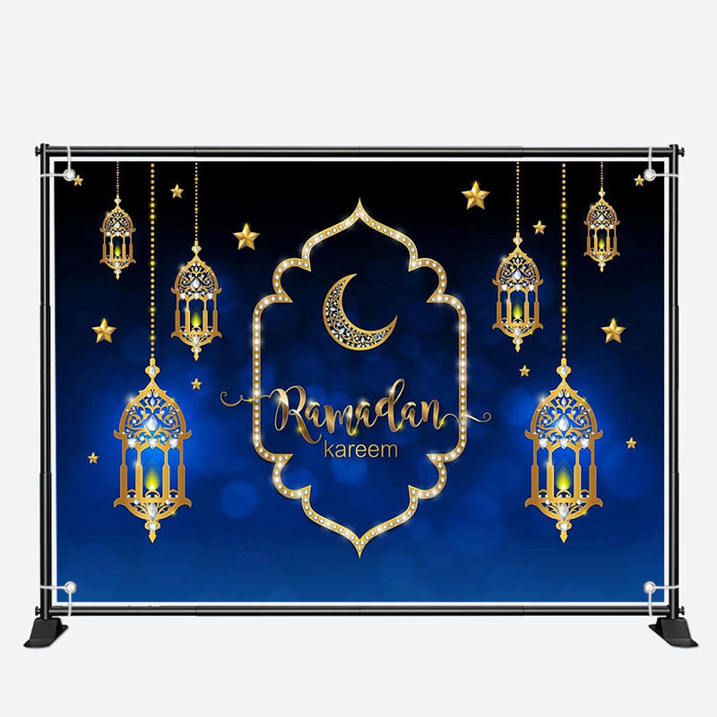 Aperturee - Gold Diamond Pendant Lantern Ramadan Kareem Backdrop