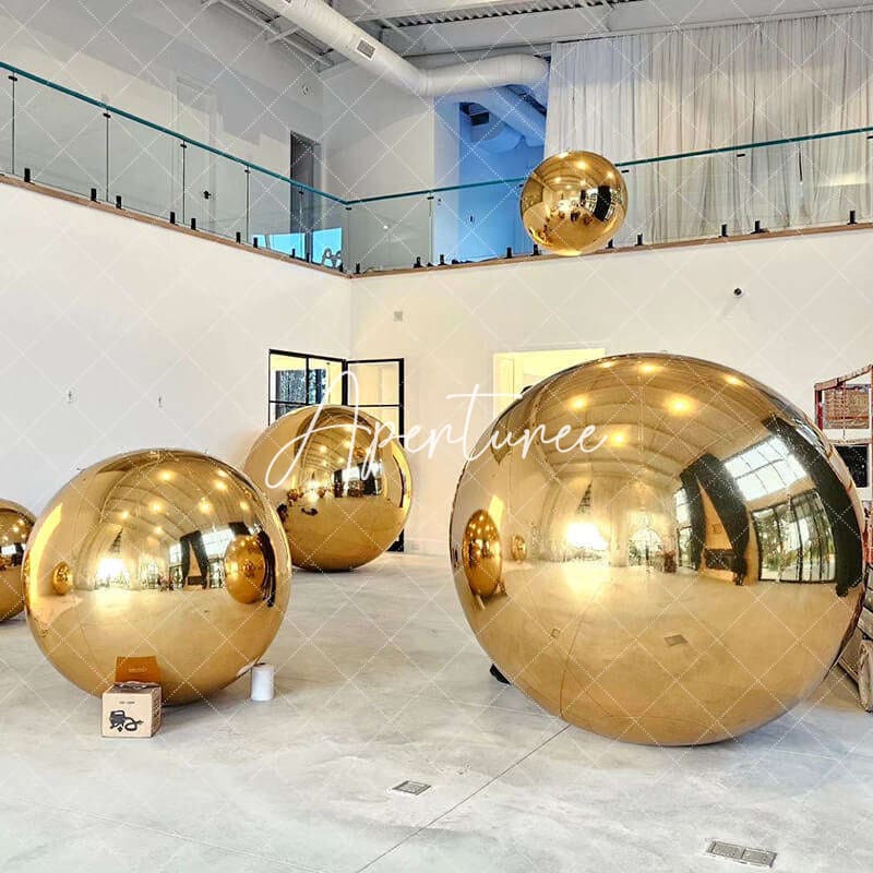 Aperturee - Gold Giant Inflatable Mirror Ball Reflective Ball