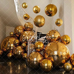 Aperturee - Gold Giant Inflatable Mirror Ball Reflective Ball