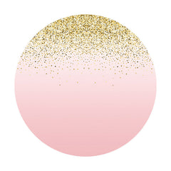 Aperturee - Gold Glitter And Pink Round Birthday Backdrop