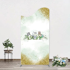 Aperturee - Gold Glitter Animals Boy Arch Baby Shower Backdrop