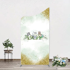 Aperturee - Gold Glitter Animals Boy Arch Baby Shower Backdrop