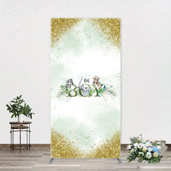 Aperturee - Gold Glitter Animals Boy Arch Baby Shower Backdrop