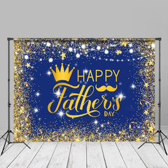 Aperturee - Gold Glitter Blue Fathers Day Party Photography Backdrop