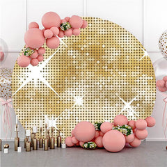 Aperturee Gold Glitter Bokeh Round Birthday Backdrop For Girl