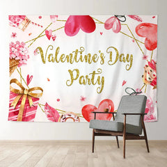 Aperturee - Gold Glitter Pink Love Valentines Day Party Backdrop