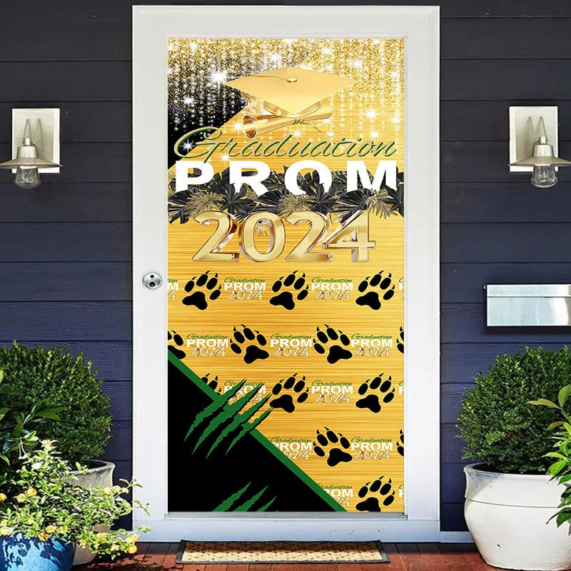 Aperturee - Gold Glitter Prom 2024 Graduation Door Cover