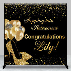 Aperturee - Gold High Heels Custom Congrats Retirement Backdrop