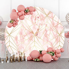 Aperturee - Gold Pink Abstract Marble Texture Round Backdrop