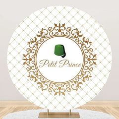 Aperturee - Gold Plaid Green Hat Petit Prince Round Backdrop