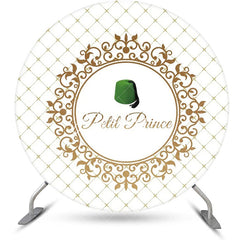 Aperturee - Gold Plaid Green Hat Petit Prince Round Backdrop