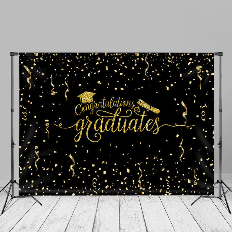 Aperturee - Gold Ribbon Congratutaions Grad Photo Backdrop