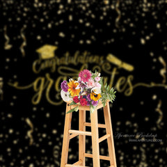 Aperturee - Gold Ribbon Congratutaions Grad Photo Backdrop