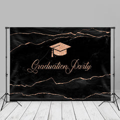 Aperturee - Gold Rose Lines Graduation Party Photo Backdrop