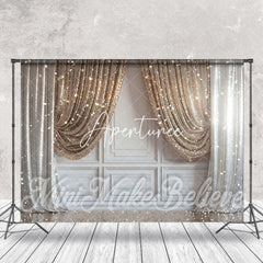 Aperturee - Gold Silver Curtain Sparkle Retro Photo Backdrop